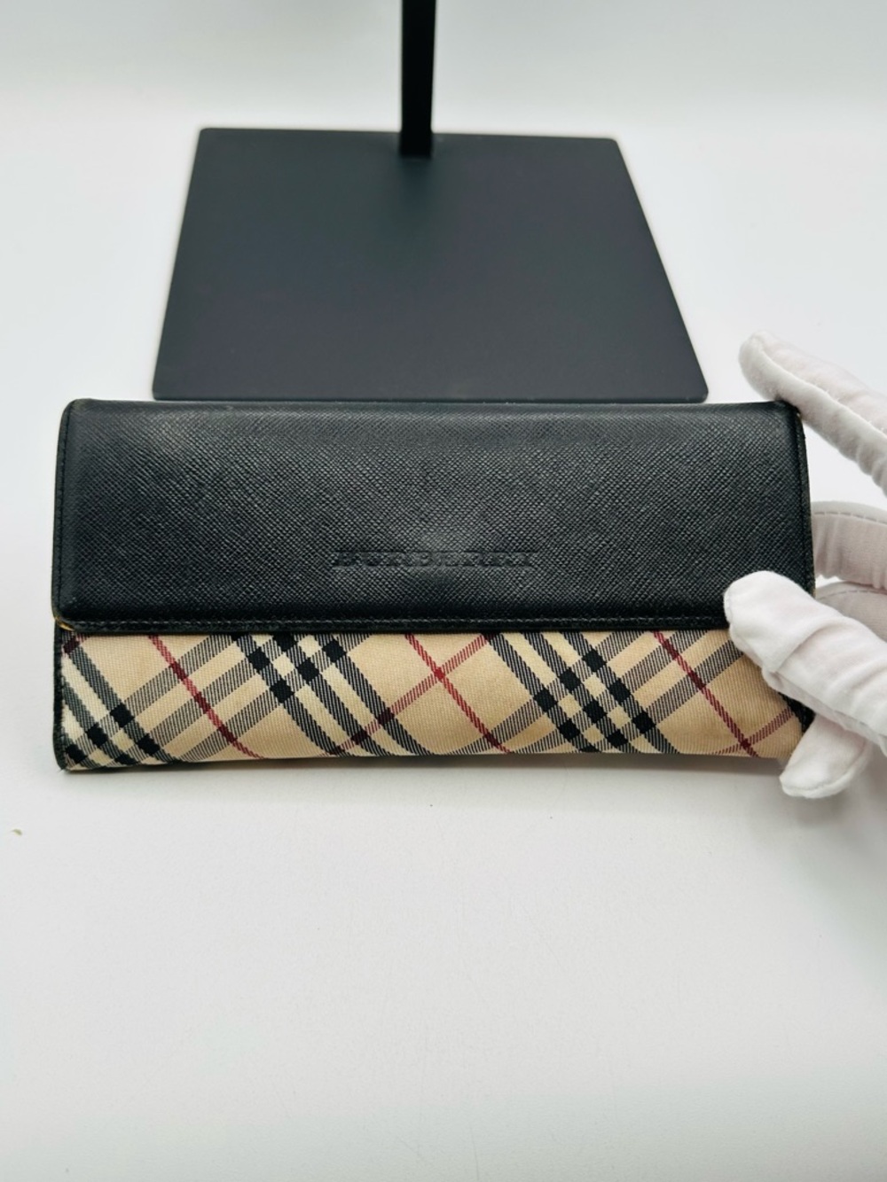 Burberry Nova Plaid Flap Wallet